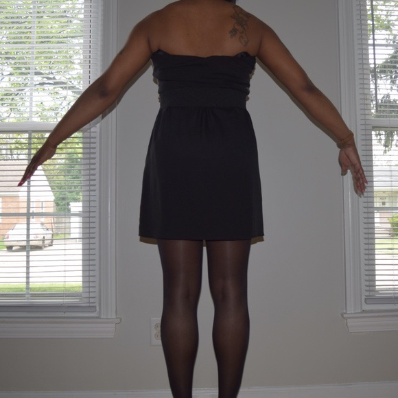 Women's Black and Sorbet with Tan Strip Tube Dress Size Small - Picture 2 of 5